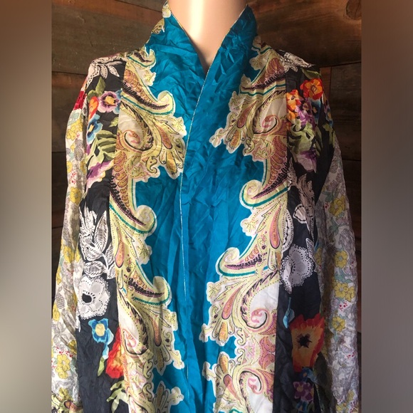 Johnny Was large limono 100% silk - Picture 5 of 9